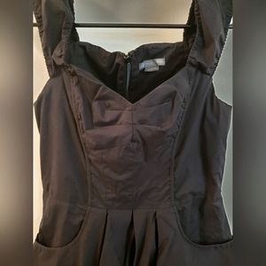 Armani Exchange black cotton mini fit & flare dress with pockets Size 0 sm-xs